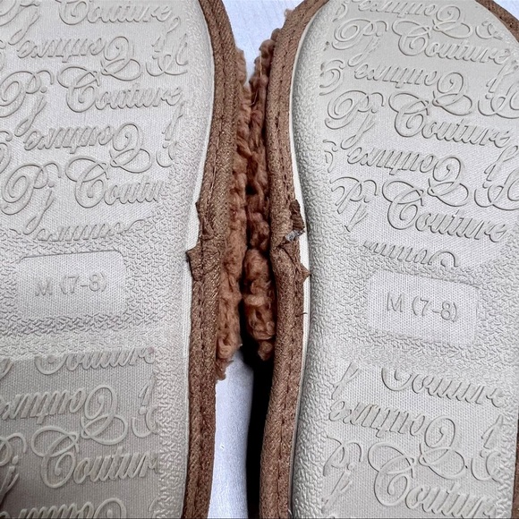 Fuzzy Reindeer Slide On Slippers Christmas Holiday - Picture 6 of 8